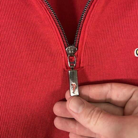 St Louis Cardinals Tommy Bahama Sweater Men's Medium Red 1/4 Zip Turtleneck - Picture 7 of 9